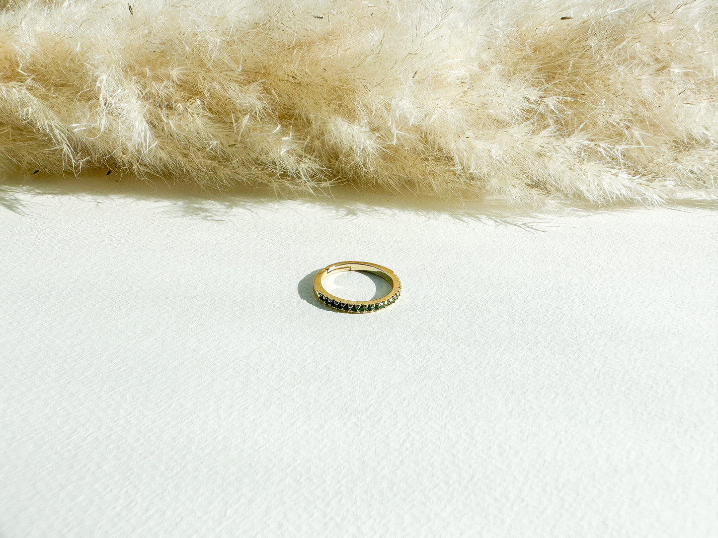 Green Crystal Band Ring
